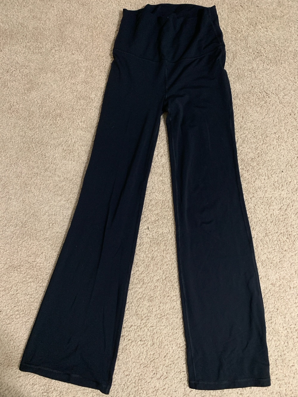High-Waist Black Flared Maternity Leggings